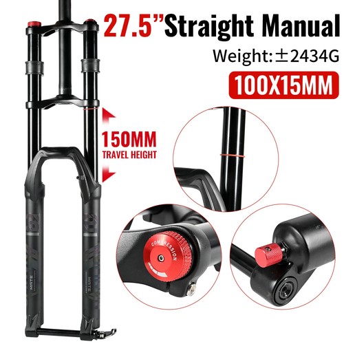 Double Shoulder Snow Front Fork MTB Fork 150mm Travel Air Supension E-bike Fork - Picture 11 of 13