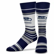 NEW! Seattle Seahawks NFL Dyenamic Mas Stripe Mens Crew Socks One Size Fits Most