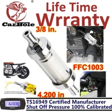 9748 Universal Fuel Filter ​Clear View Inline 3/8" Chrome Hose Barb Petrol US