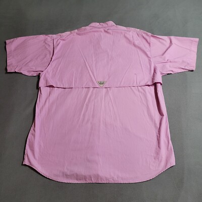 T-shirt Columbia PFG – Homme Taille L – Rose – 100% Coton – Manches Courtes – Pêche & Casual