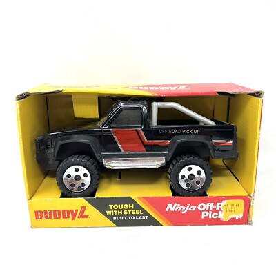 Vintage 1980 s Buddy L Ninja Off-road Pickup Truck Black Metal Built To Last NOS