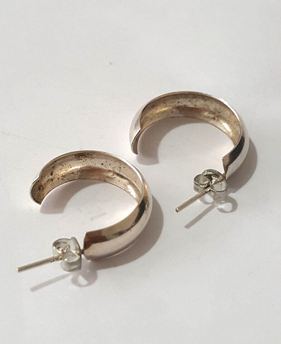 Gorgeous Solid Round/ Cuff Stud Earrings 925 Soli… - image 18