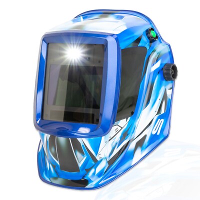 TGR Large View Auto Darkening Welding Helmet, High Power LED Light, True Color