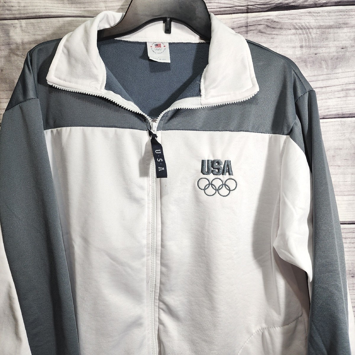 United States Olympic Committee Men Size L Jacket White