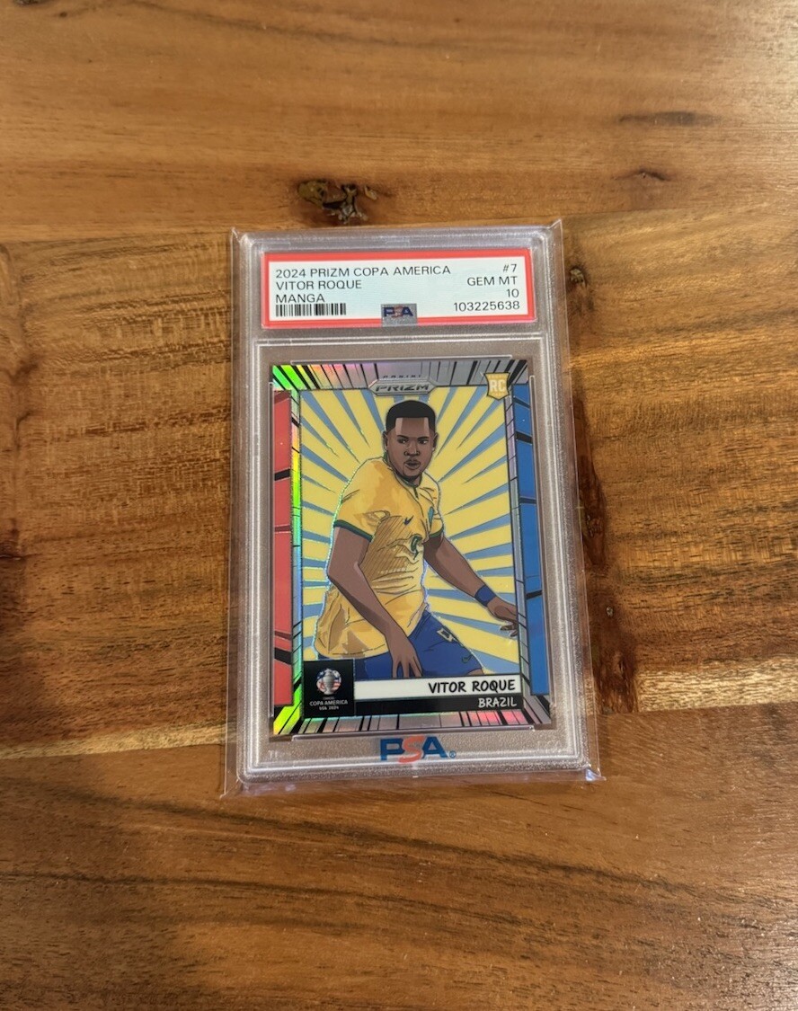Vitor Roque 2024 Panini Prizm Copa Manga Prizm SSP Case Hit Rookie PSA 10 Gem MT