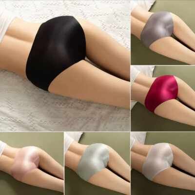 6 Pack Lot Shiny Silky Satin Panties Sexy Brief Womens Ladies Underwear Lingerie