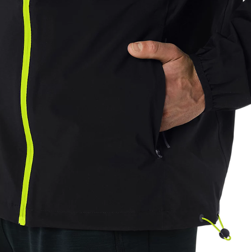 ASICS Men's SMALL Hooded Lightweight Waterproof Jacket in Performance Black/Lime - Picture 6 of 10