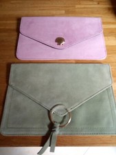 2 X Asos Clutch Bags Green & Pink - Job Lot
