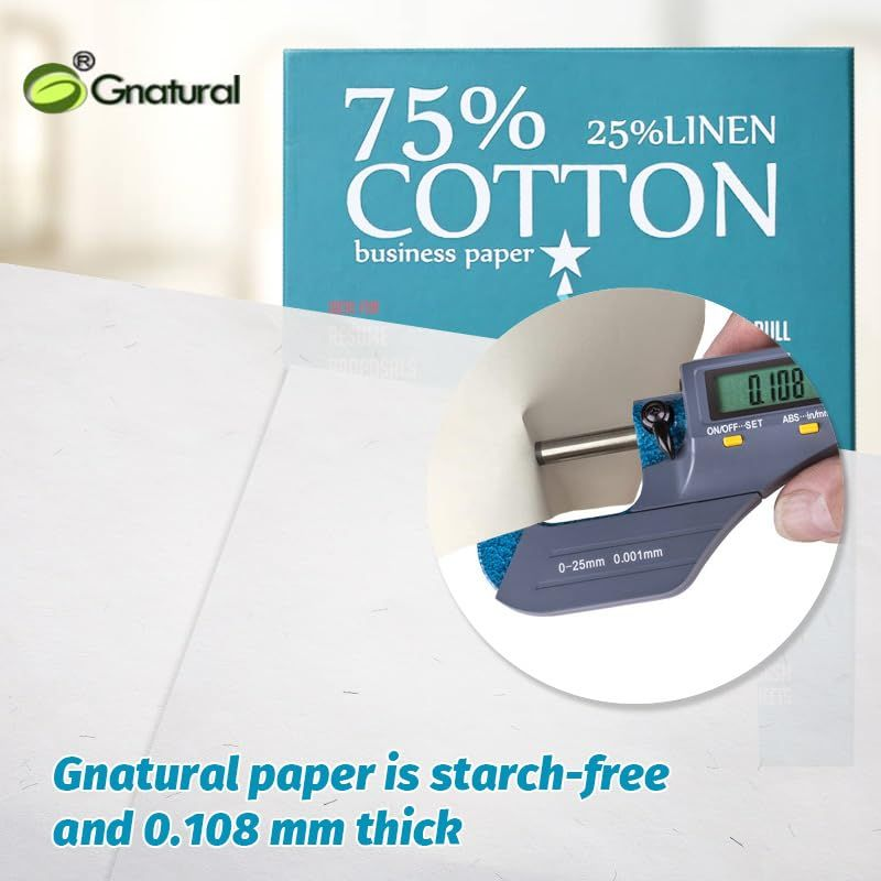 75-cotton-25-linen-paper-85gsm-inkjet-printing-8-5-x11-white-ebay
