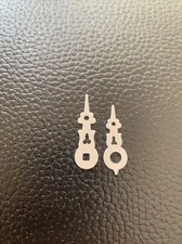 Cuckoo Clock Hands -White 1-1/8” Center Square Hole To Tip - 60 mm Dial (A-14)