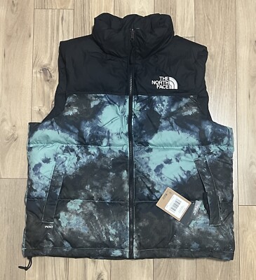 The North Face 1996 Retro Nuptse Insulated 700 Down Vest Wasabi Ice Dye Mens Lrg