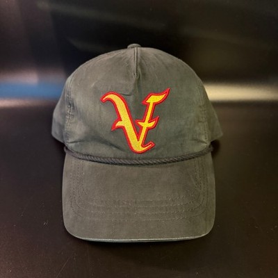 Volcom V Logo Embroidered Black Cotton Blend Snapback Hat Mens OSFA Rare Sample