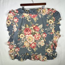 Ralph Lauren Home Kimberly Floral Ruffled Euro Sham Blue Pink Roses Cotton USA