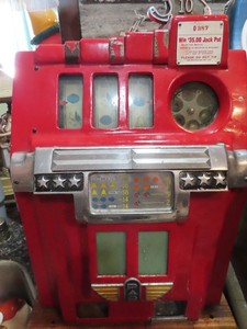 Rare Vintage Original Pace WORKING Mechanical 10c Slot Machine