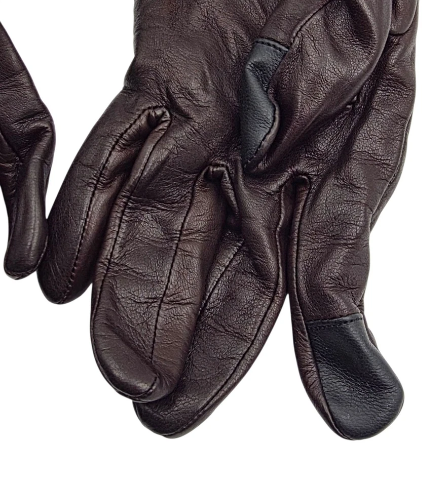 Mujer - Guantes de cuero marrón Cole Haan, talla mediana Foto 3 de 4
