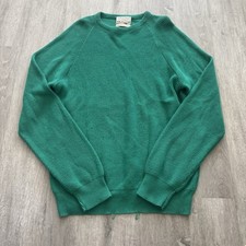 Vintage Lord Jeff Sweater Mens XL Whaler Rib Fisherman Cotton USA Made 90s Green