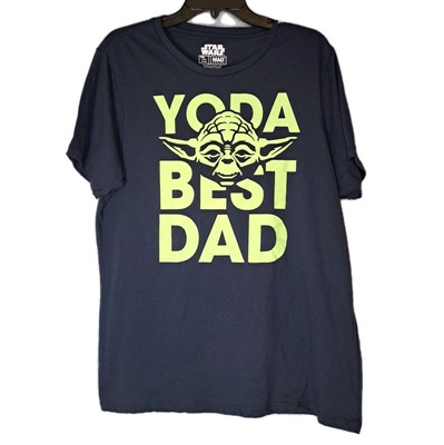 Star Wars Yoda Best Dad T Shirt Mens Large Navy Blue Fathers Day Graphic Tee