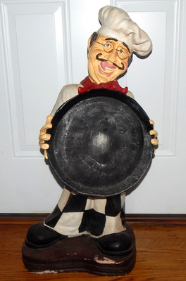 Large 2.5ft Vintage Style Chef Display Statue Restaurant/Kitchen Decor Figure