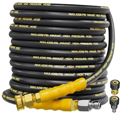 #ad 4200PSI Pressure Washer Hose with 3 8quot; Swivel Quick Connect for Cold Hot 50FT $75.43