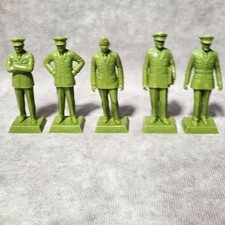 Louis Marx Plastic Army Men Figures US Military Leaders Doolittle Spaatz 5pc Set