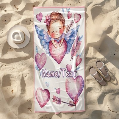 1pc ized Custom Name/Text Extra Large Beach Towel - Ultra-Soft Quick-Dry Micro