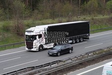LKW Foto Scania R730 Planensattelzug Polen weiß OJENIACZ WHITE GRIFFIN LI #h1hu