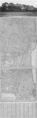 1903 CHICAGO ILLINOIS STADTPLAN mit EISENBAHNEN STEETCAR LINIEN & CGW RR FOTO