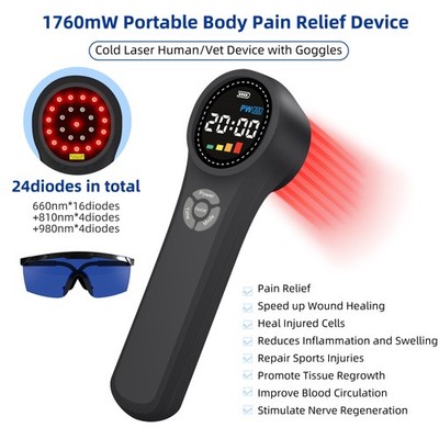 1760mW Handheld Cold Laser Therapy For Arthritis Knee Shoulder Back Pain Relief