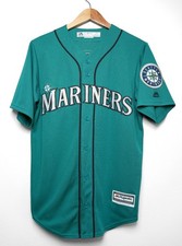 Men's MAJESTIC Cool Base MLB Seattle Mariners Felix Hernandez #34 Teal Jersey S