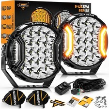 AUXBEAM 9"inch White Side Shooter LED Work Driving Light Spot Fog Pods Amber DRL