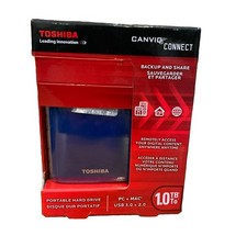 NIB Toshiba  1 TB USB External Hard Drive Canvio Advance Blue