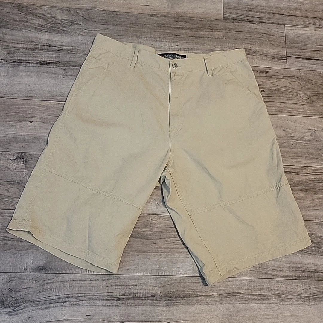 Southpole Cargo Shorts Mens 38 Beige Baggy Y2K Flat Front