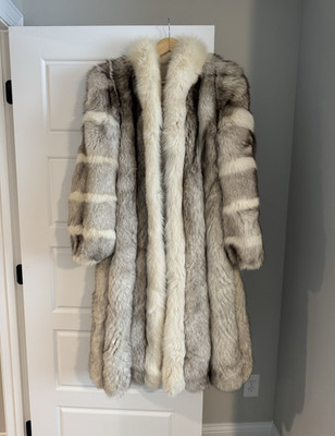 STUNNING! SAGA FOX Full Length Blue Fox Fur Coat! Original cost of over $6,000!