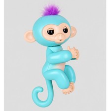 WowWee Fingerlings Interactive Baby Monkey Zoe Turquoise Blue Purple Hair 2017
