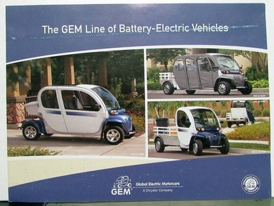 2008 GEM Global Electric Motorcars By Chrysler Dealer Sales Brochure e2 e4 e6 eS