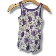 Universal Studios Jurassic World girls purple and gray Dinosaur romper  - xs