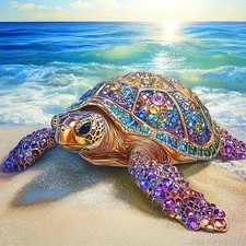 Sea Turtle Beach Diamond Art Kits for Adults, 5D Diamond Painting Kits for Ad...