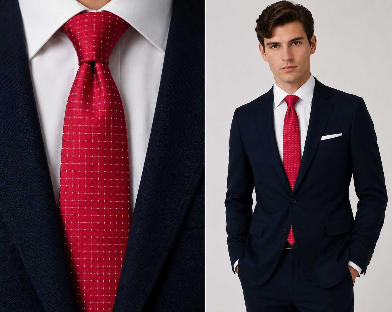 Men's Tie Polka Dot Red Modern 6CM Slim Satin Formal Work Office UK
