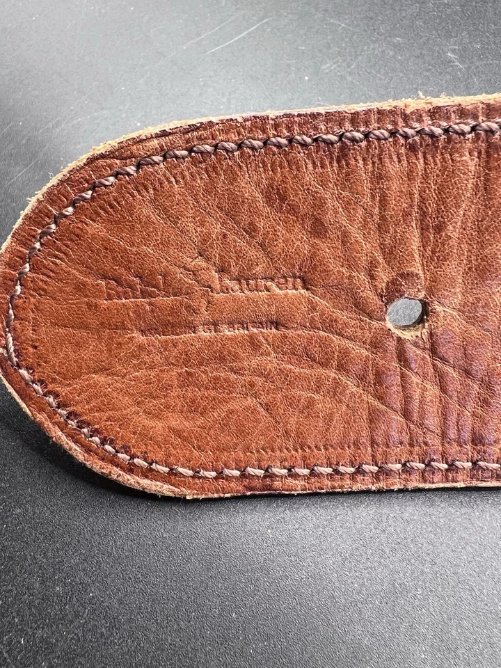 Cinturón De Colección Años 90 Ralph Lauren Marrón Cuero Trenzado Latón Preppy Mujer Talla 28 Foto 4 de 4