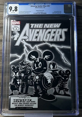 Amazing Spider-Man #25 - 1:100 B&W Disney 100 - Marvel - 2023 CGC 9.8