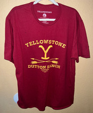 Yellowstone Dutton Ranch T-shirt Mens 2XL Maroon/ Burgundy