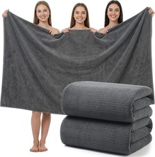 Pack of 2 Jumbo Bath Sheets, 40 x 80 Inches Microfiber Bath Towels for Bathroom,