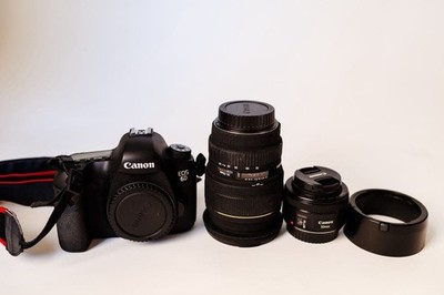 Canon EOS 6D DSLR Camera with Sigma 24-70mm f2.8 and 50mm f1.8 Lenses