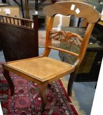 Set of 10 Regency style Rosewood & cane/wood seated dining chairs