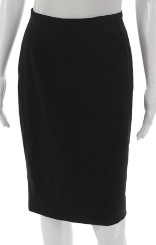 Dolce & Gabbana Womens Straight Pencil Skirt Black Virgin Wool Zip Size 38