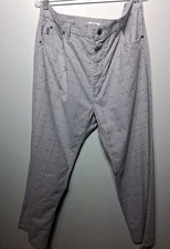 Moschino Jeans Men's Vtg Gray Monogram Print Cotton Pants Size 42