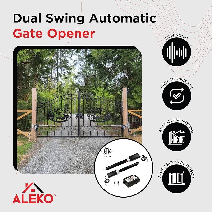 Gate Operator Swing- Aleko GG1300UNOR Dual Swing Gate Operator