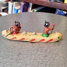NICE VINTAGE CHERILEA  LEAD DIME STORE AMERICAN INDIAN CANOE
