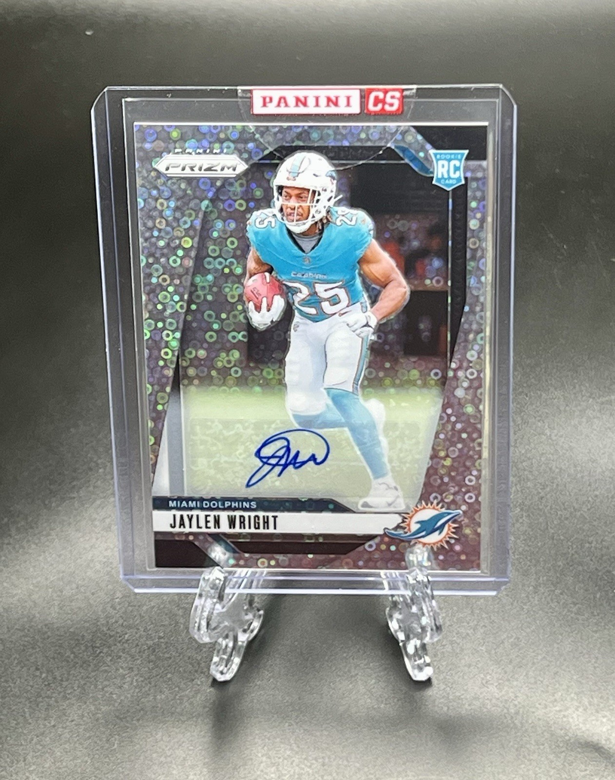 2024 Panini Prizm Jaylen Wright Rookie RC No Huddle Autograph #348 Dolphins