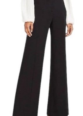Express Black Mid Rise Side Zip Wide Leg Editor Pants Size 4